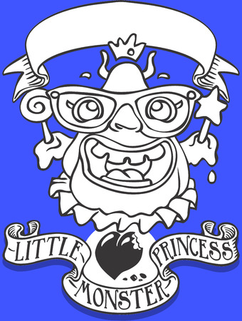 Detailed illustration of a Game Tale - Spellbound Little Monster Princess - EyeThis illustration is saved in EPS10 with color space in RGB.のイラスト素材