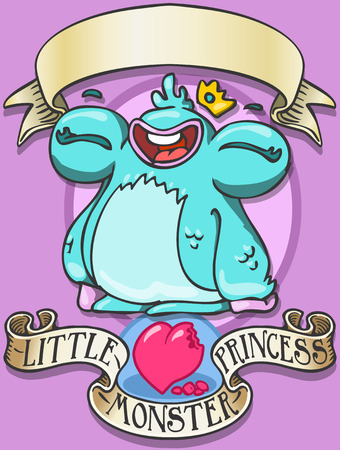 Detailed illustration of a Game Tale - Spellbound Little Monster Princess - YetiThis illustration is saved in EPS10 with color space in RGB.のイラスト素材