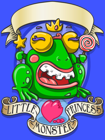 Detailed illustration of a Game Tale - Spellbound Little Monster Princess - RaThis illustration is saved in EPS10 with color space in RGB.のイラスト素材