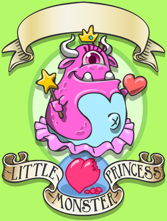 Detailed illustration of a Game Tale - Spellbound Little Monster Princess - MuThis illustration is saved in EPS10 with color space in RGB.のイラスト素材