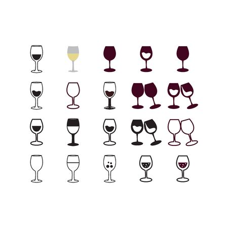 Wine glass iconsのイラスト素材
