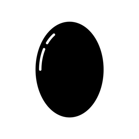 egg icon over white background, silhouette style, vector ilustration designのイラスト素材