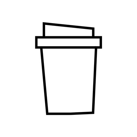 coffee cup icon over white background, line style, vector illustrationのイラスト素材