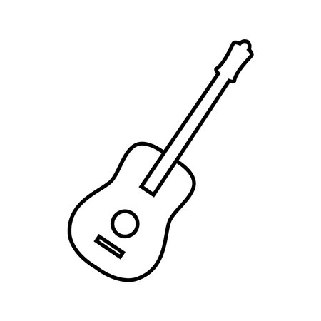guitar instrument musical isolated icon vector illustration design thick line styleのイラスト素材