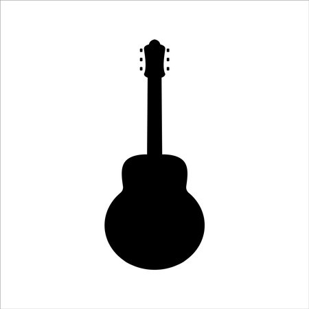 Acoustic guitar icon on white background. Vector illustration. Eps 10.のイラスト素材
