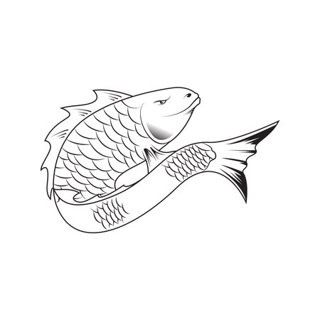 Fish icon. Vector illustration of a fish on a white background.のイラスト素材