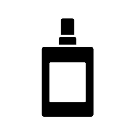 bottle of perfume icon over white background, silhouette style, vector illustrationのイラスト素材