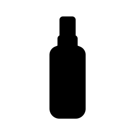 bottle of cosmetic icon over white background, silhouette style, vector illustrationのイラスト素材