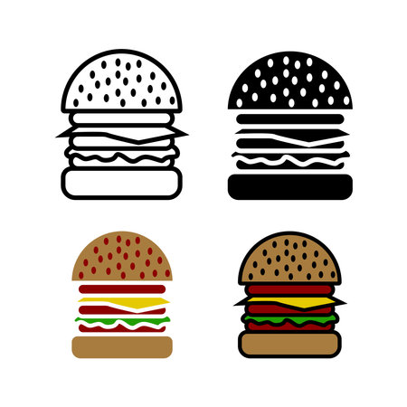 Hamburger icons set, vector illustration. Flat design style.のイラスト素材