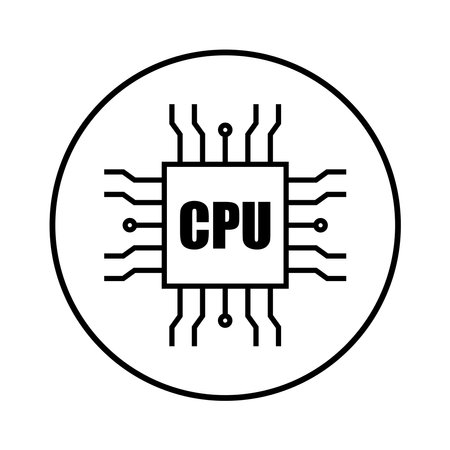 Circuit board icon. Chip, cpu, microchip vector illustration.のイラスト素材