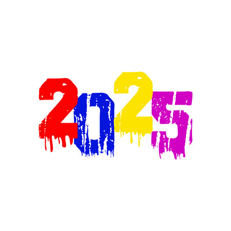 Happy New Year 2025. Grunge style. Vector illustration.のイラスト素材