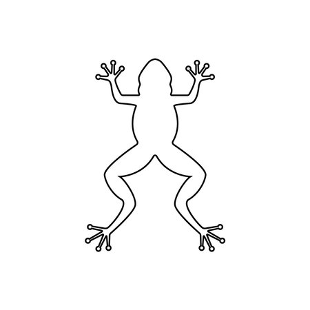 Frog icon. Vector illustration of a frog isolated on white background.のイラスト素材