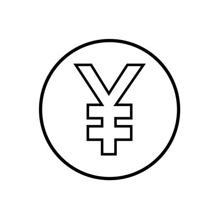 Yen sign icon. Symbol of Chinese currency. Flat design style.のイラスト素材