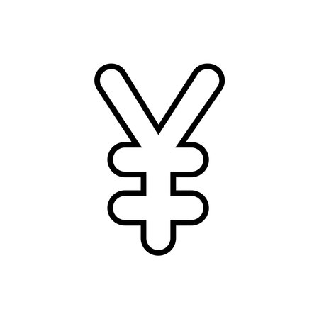 Yen sign icon. JPY currency symbol. Flat Vector illustrationのイラスト素材