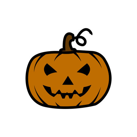 Halloween pumpkin icon. Isolated on white background. Vector illustration.のイラスト素材