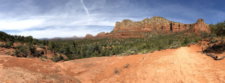 Panoramic of Courthouse Butte in Arizonaの写真素材