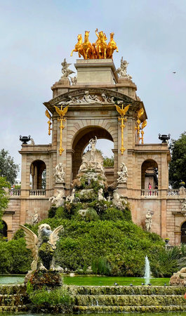 Ciutadella Park Fountain with Golden Chariot