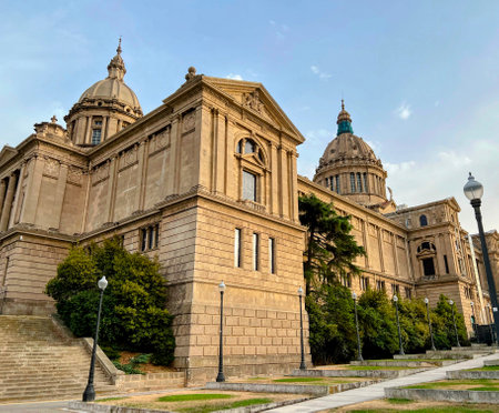 Palau Nacional Museum at Duskの写真素材