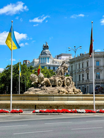 Cibeles Fountain in Madridの写真素材