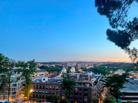 The Madrid Skyline at Duskの写真素材