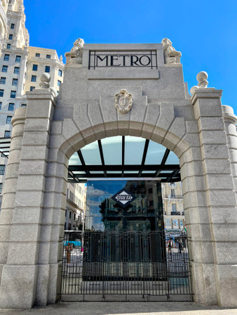 Gran Via Metro Entrance, Madridの写真素材