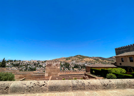 Alhambra View Over Granada Cityscapeの写真素材