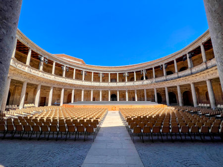 Palace of Charles V Courtyard, Granadaの写真素材