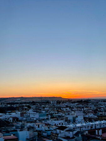 Seville Rooftops at Vibrant Sunriseの写真素材