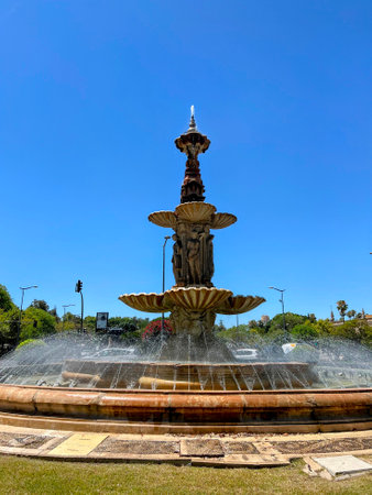 Seville Fountain: Fuente de Hispalis Under Clear Skyの写真素材