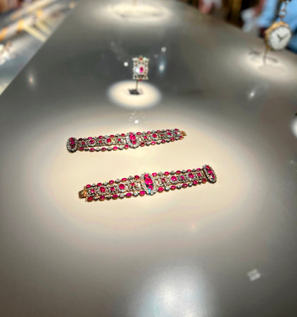 Beautiful Ruby and Diamond Braceletsの写真素材