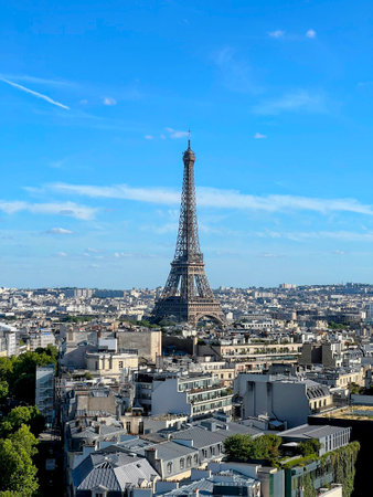 Eiffel Tower and Parisian Rooftopsの写真素材
