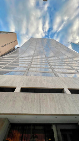 Upward View of a Modern Skyscraperの写真素材