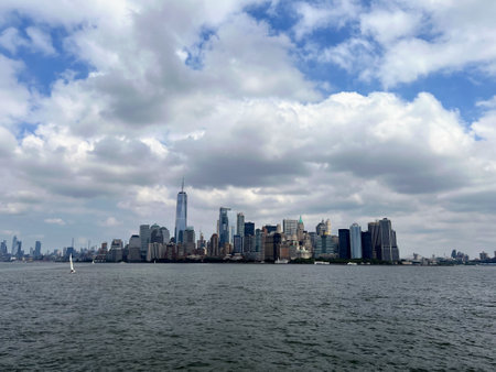 Manhattan Skyline and Water Viewの写真素材