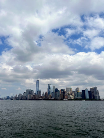 New York City Skyline from the Waterの写真素材