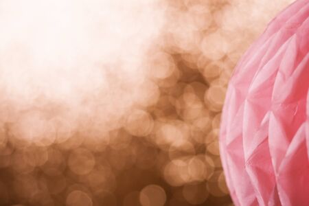 Close up origami honeycomb pom-pom paper ball christmas decoration backgroundの写真素材