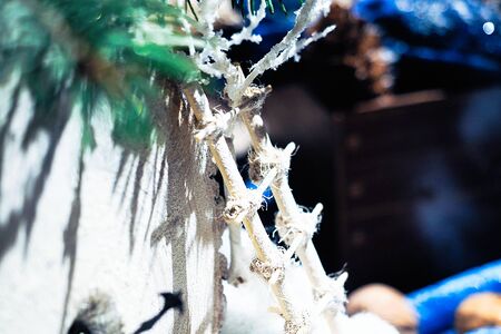 New year christmas handmade ornaments composition craft backgroundの写真素材