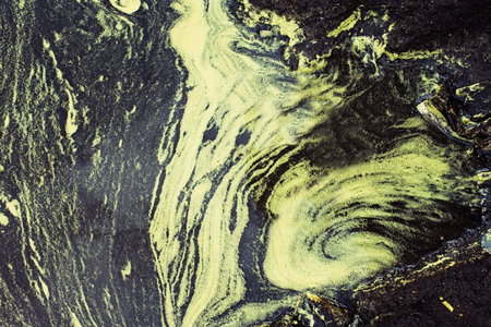 Chemtrail sprayed across the sky cause of rain water pollution backgroundの写真素材