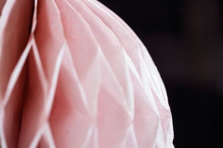 Close up origami honeycomb pom-pom paper ball christmas decoration backgroundの写真素材