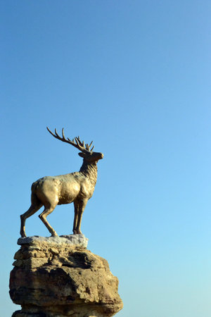 a statue of a deerの写真素材