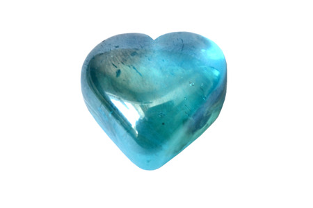 glass heart isolated on white backgroundの写真素材