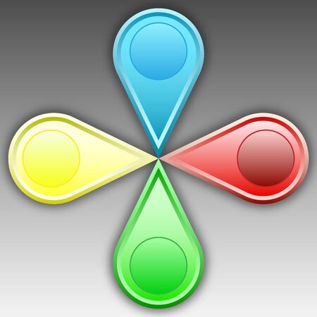 Sign with blue, red, green and yellow colors on grey gradient backgroundのイラスト素材