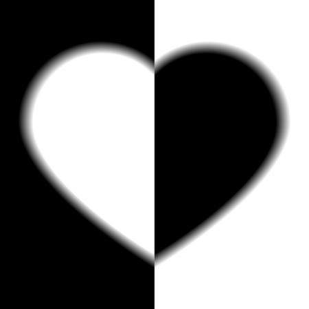 Two sides of love - black and white, like a man and a womanのイラスト素材