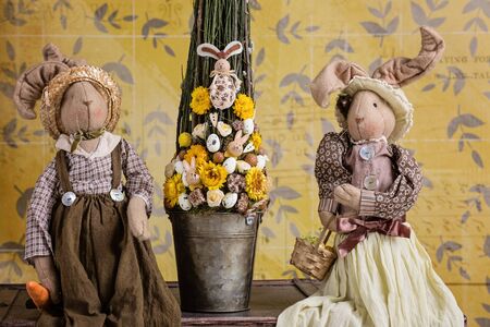 Easter bunny decorationsの写真素材