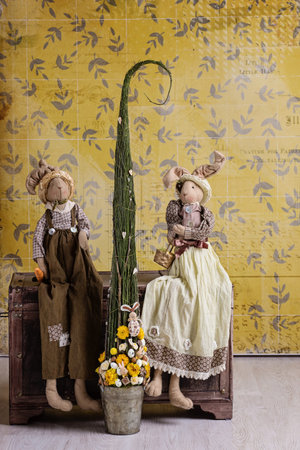 Easter bunny decorationsの写真素材