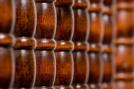 Bars that keep the baby inside the cib. shallow depth of fieldの写真素材