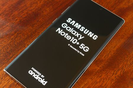 New Samsung Galaxy Note 10 5g booting upのeditorial素材