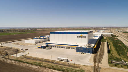CALDWELL, IDAHO - APRIL 13, 2020: Simplot factory in Idaho where they make foodのeditorial素材