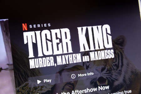 NAMPA, IDAHO - APRIL 14, 2020: Netflix is now streaming Tiger Kingのeditorial素材
