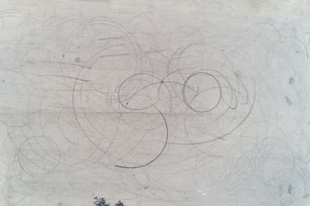 auto tire marks left on the ground from fast driving.の写真素材
