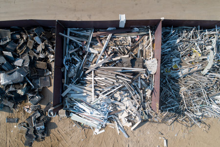 metal that is no longer needed being set aside for recyclingの写真素材